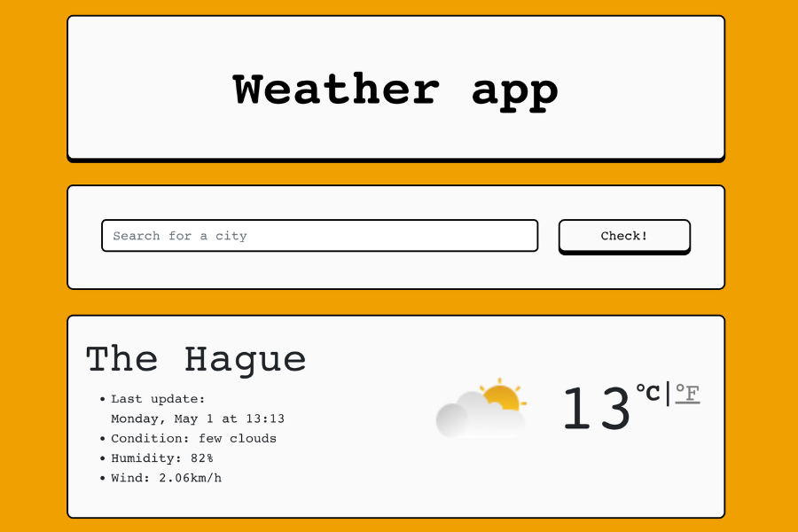 Weather app by Laurie Kranendonk